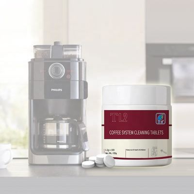 Compresse di detersivo solido per la pulizia automatica della macchina da caffè 100 compresse per bottiglia